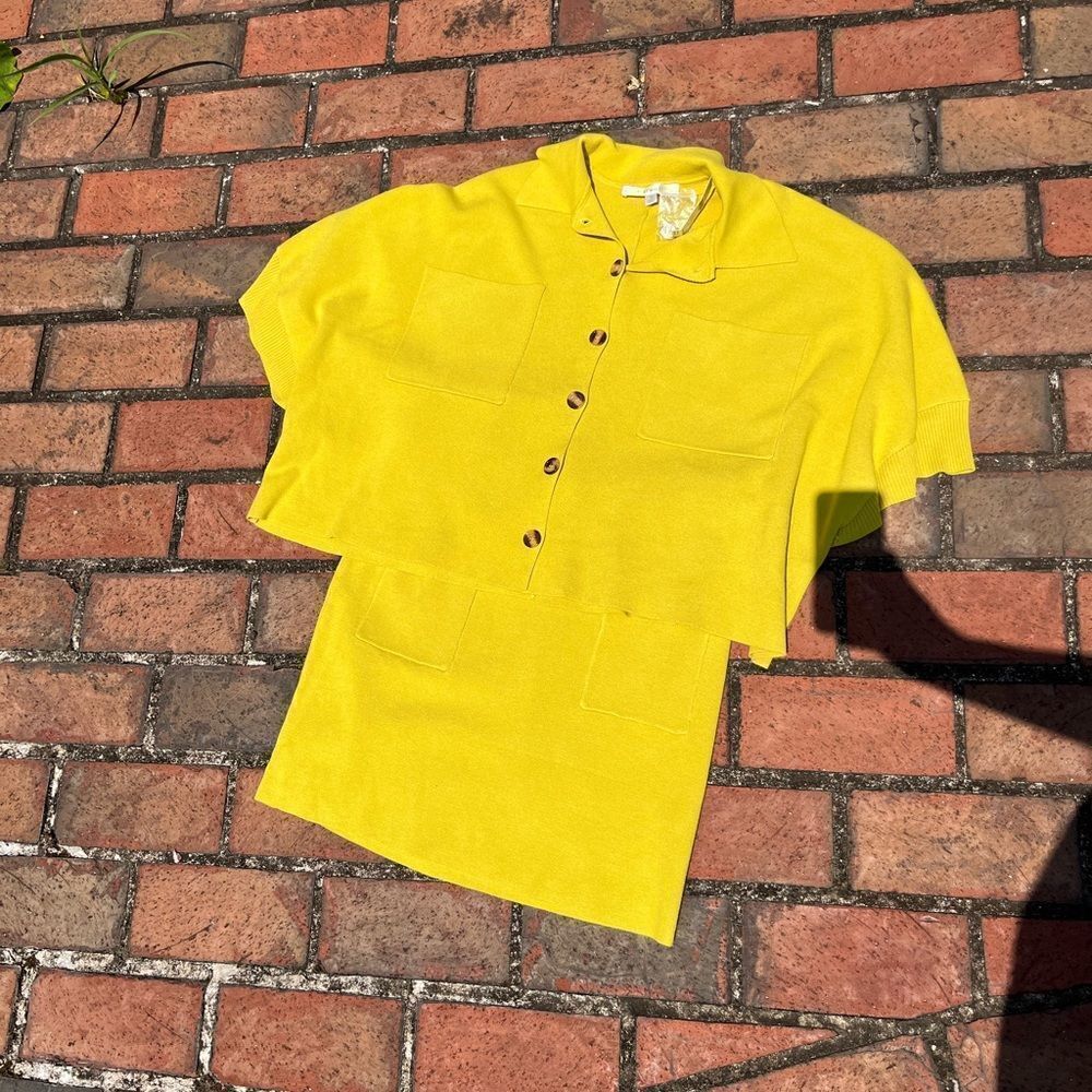 Anthropologie Flat White Patch Pocket Sweater Skirt Set NWT - Picture 2 of 13